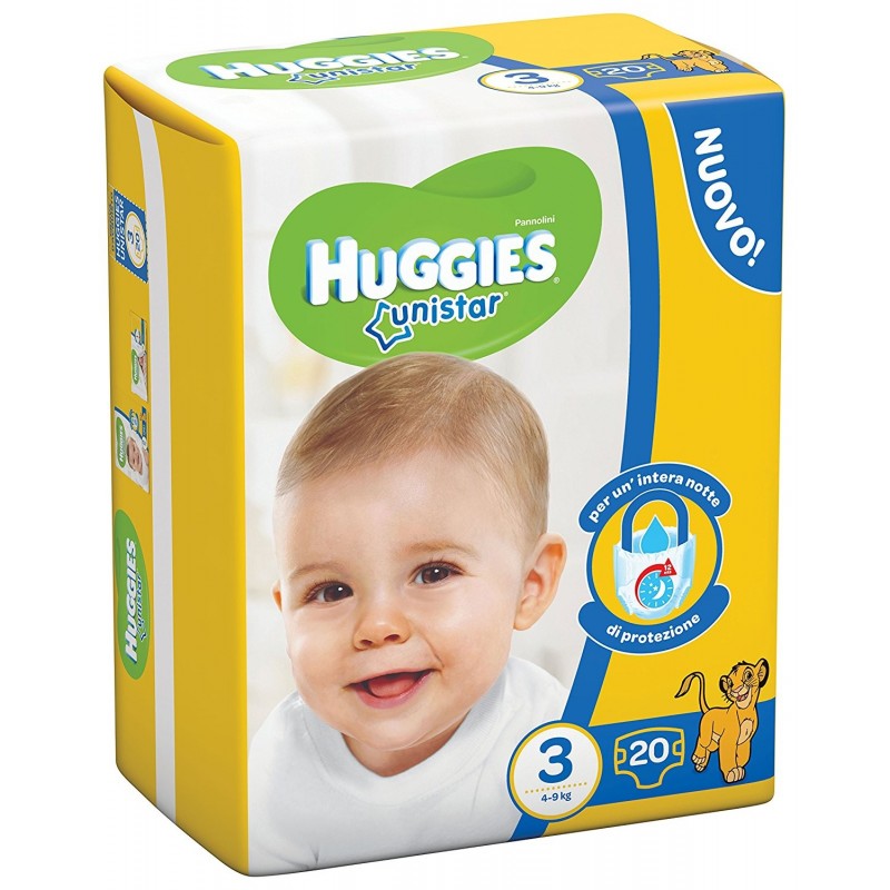 Huggies Unistar Pannolini Taglia N.3 - 4/9kg 20pz