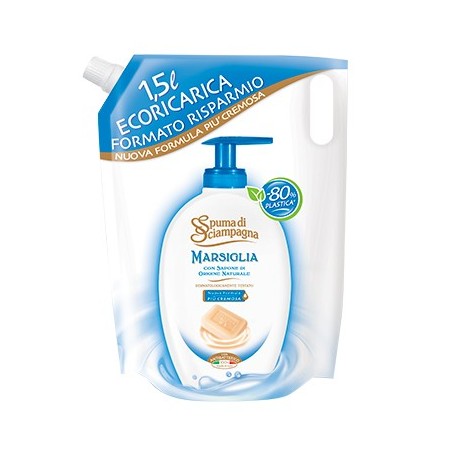 8007750006995 Spuma Di Sciampagna Sapone Liquido Eco-Ricarica Marsiglia 1500ml