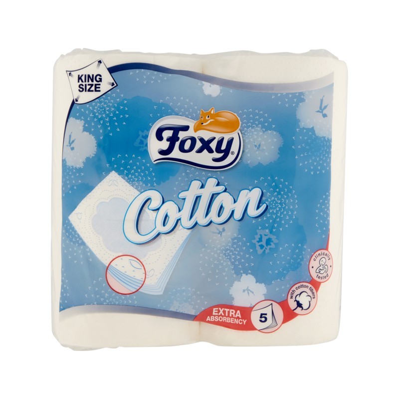 8008260001654 Foxy Igienica Cotton 5 Veli 4 Rotoli