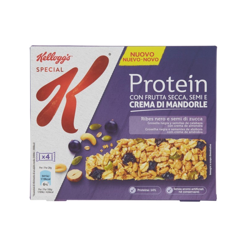 SPECIAL K PROTEIN RIBES NERO/SEMI DI ZUCCA 4X28GR