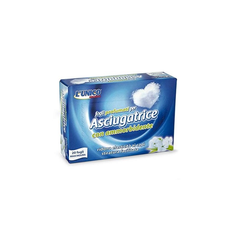 8024943001865 L'unico Fogli Asciugatrice Con Ammorbidente 20pz