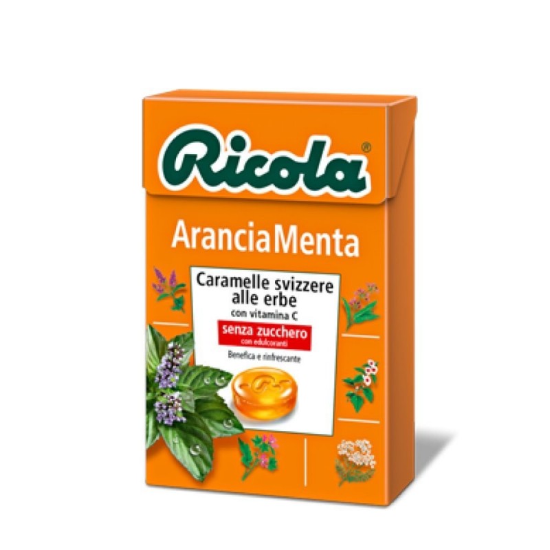 Ricola Caramelle Arancia E Menta Senza Zucchero 50gr