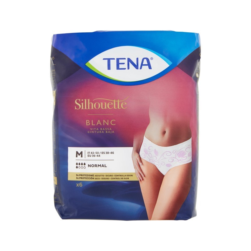 Tena Silhouette Blanc Normal Misura M 6pz