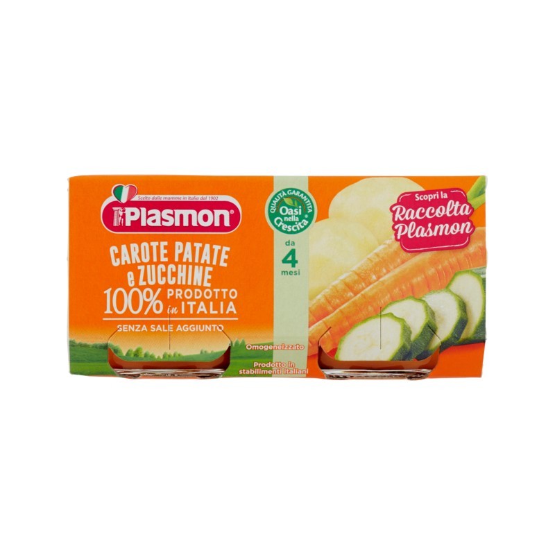 8001040093283 Plasmon Omogeneizzato Carota,Patate E Zucchine 2x80gr