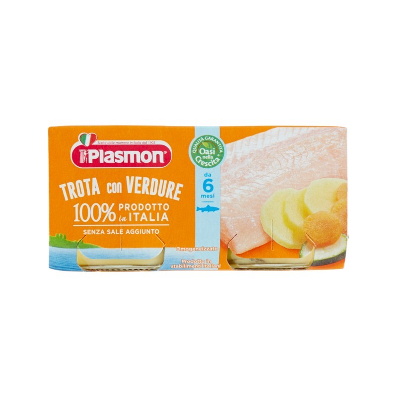 Plasmon Omogeneizzato Trota Con Verdure 2x80gr