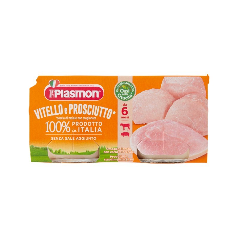 8001040016596 Plasmon Omogeneizzato Vitello E Prosciutto 2x80gr