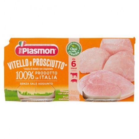 8001040016596 Plasmon Omogeneizzato Vitello E Prosciutto 2x80gr