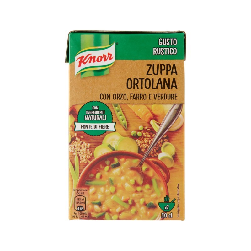 8712566203338 Knorr Zuppa Ortolana Con Orzo Farro E Verdure Brick 500ml