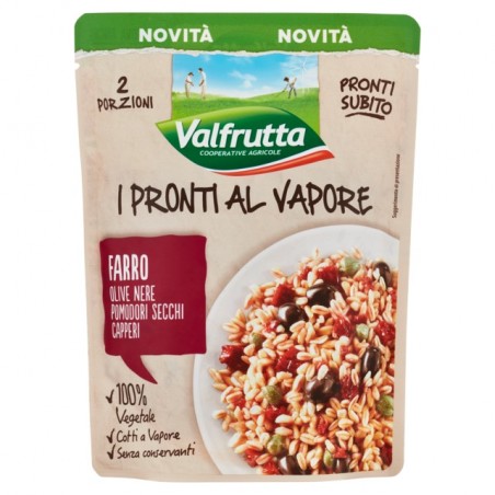 8001440129155 Valfrutta I Pronti Al Vapore Farro, Olive Nere, Pomodori Secchi, Capperi 220gr