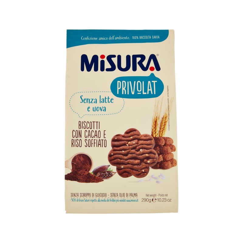 Misura Privolat Biscotti Con Cacao E Riso Soffiato 290gr