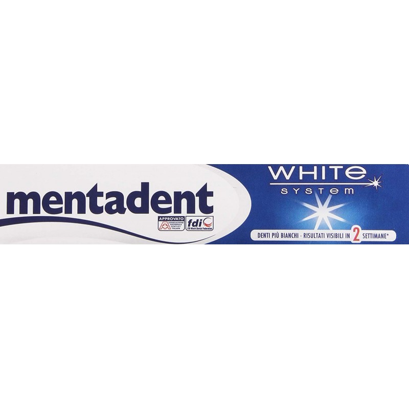 8717163746684 Mentadent Dentifricio White System New 75ml