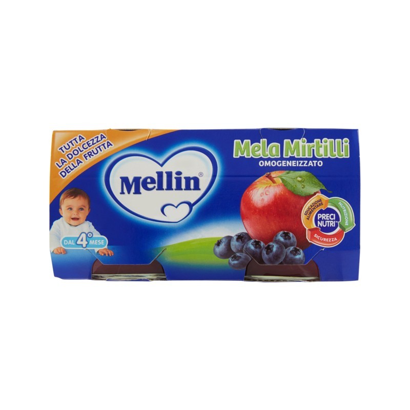 8000050537503 Mellin Omogeneizzato Mela E Mirtilli 2x100gr