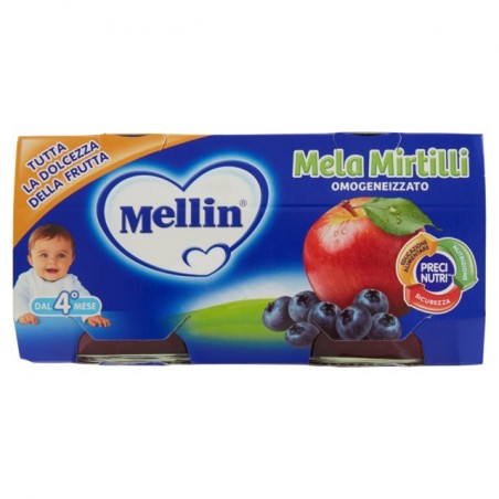 8000050537503 Mellin Omogeneizzato Mela E Mirtilli 2x100gr