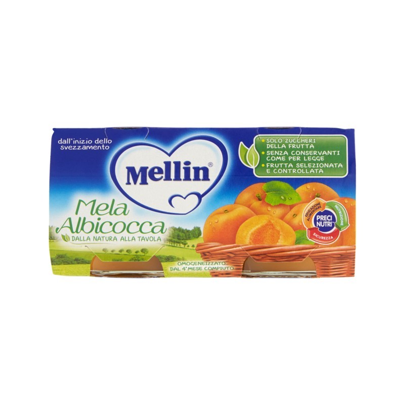 Mellin Omogeneizzato Mela E Albicocca 2x100gr