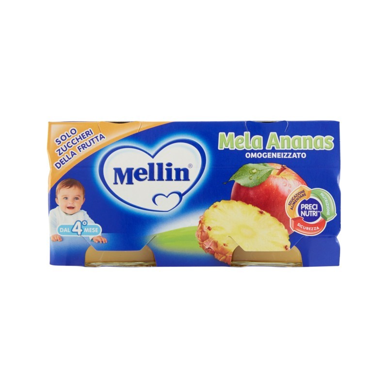 8000050531303 Mellin Omogeneizzato Mela E Ananas 2x100gr