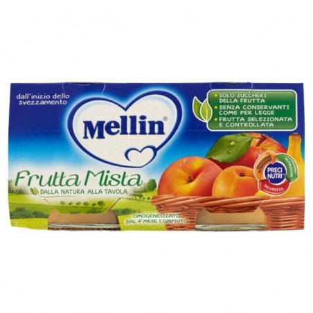 8000050577400 Mellin Omogeneizzato Frutta Mista 2x100gr