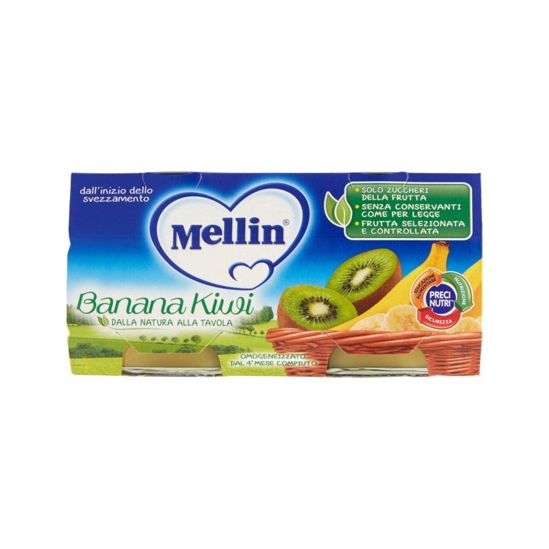 8000050576106 Mellin Omogeneizzato Banana/Kiwi 2x100gr