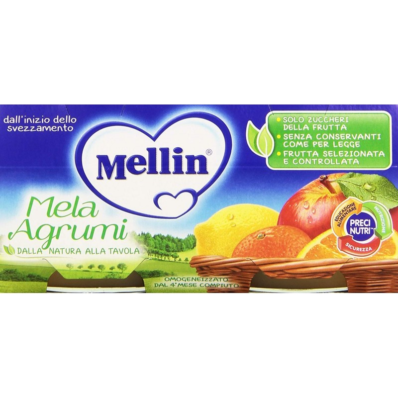 8000050531402 Mellin Omogeneizzato Mela E Agrumi 2x100gr