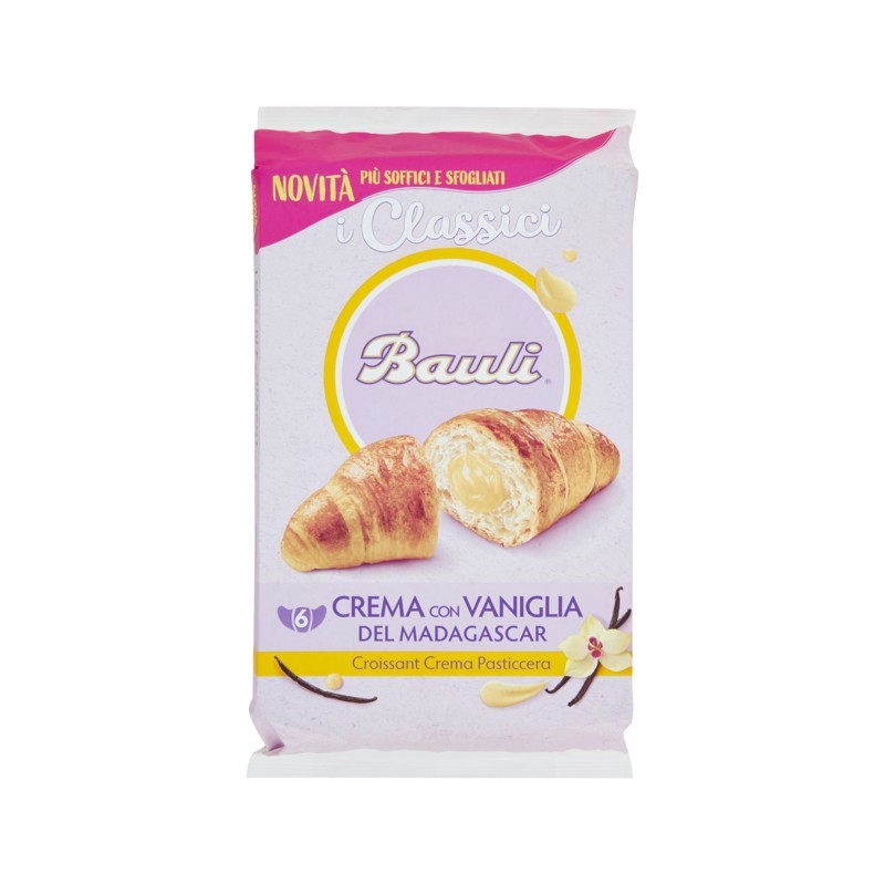 8001720445876 Bauli Croissant Crema Pasticcera 6x50gr