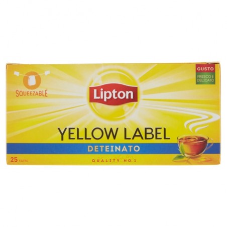 8000990100768 Lipton Te' Yellow Label Deteinato 25 Filtri 37gr