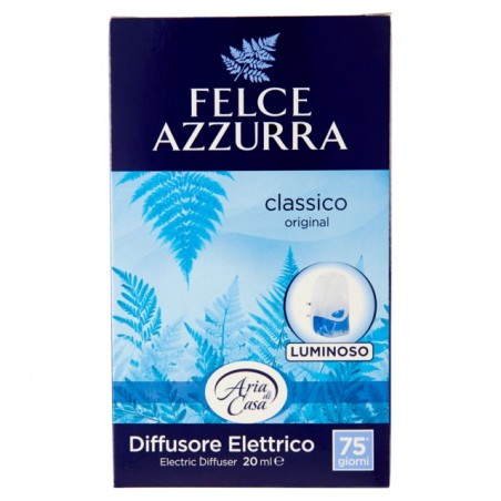 8001280000386 Felce Azzurra Aria Diffusore Elettrico Luminoso Con Ricarica Talco Classico 1pz