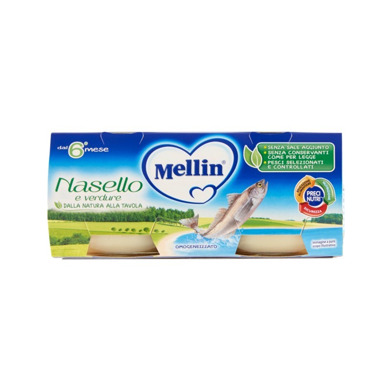 5900852021480 Mellin Omogeneizzato Nasello 2x80gr