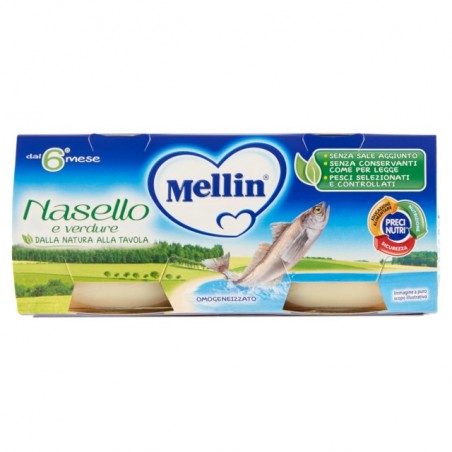 5900852021480 Mellin Omogeneizzato Nasello 2x80gr