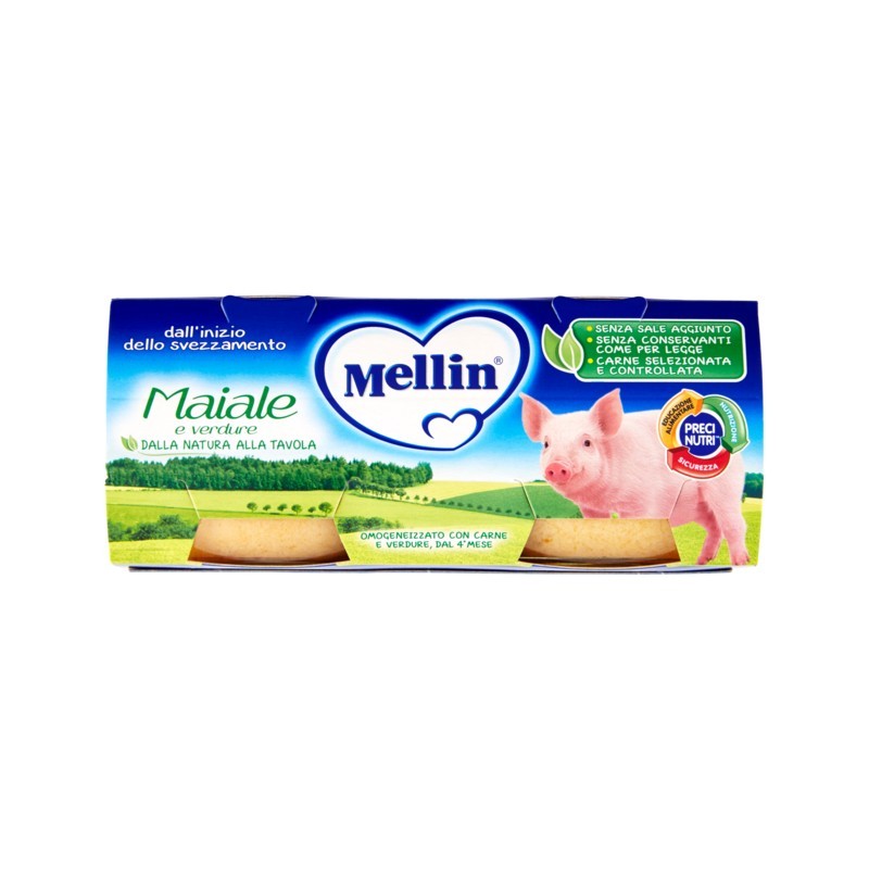 5900852022128 Mellin Omogeneizzato Maiale Con Verdure 2x80gr