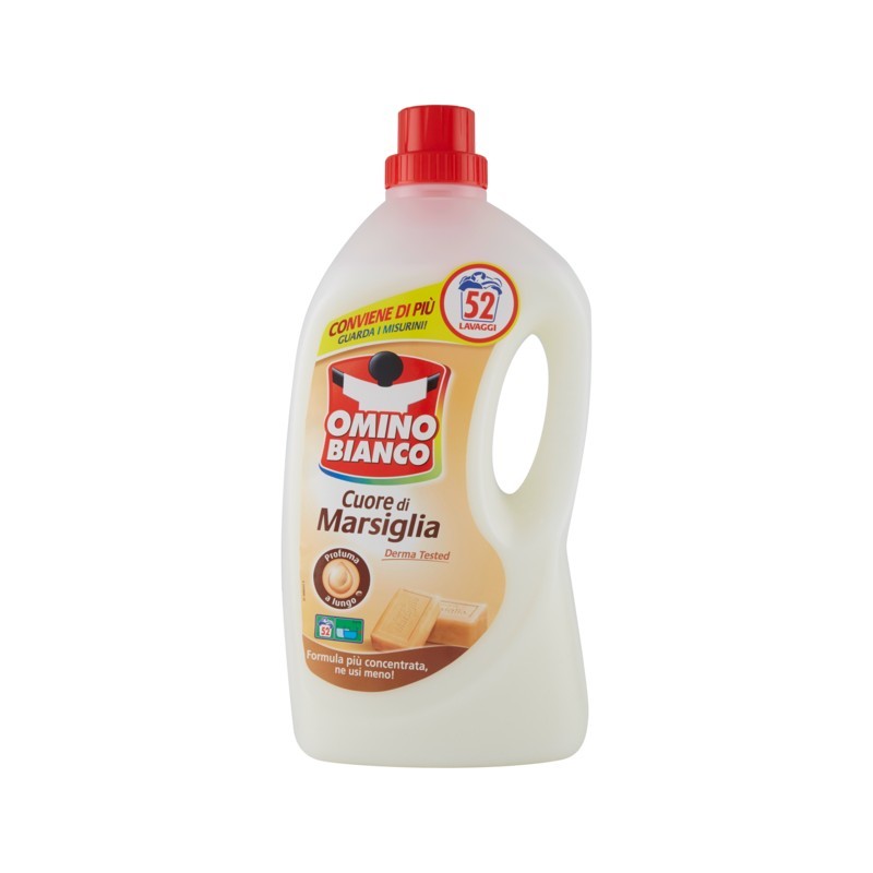 Omino Bianco Liquido Lavatrice Marsiglia 52 Misurini 2600ml