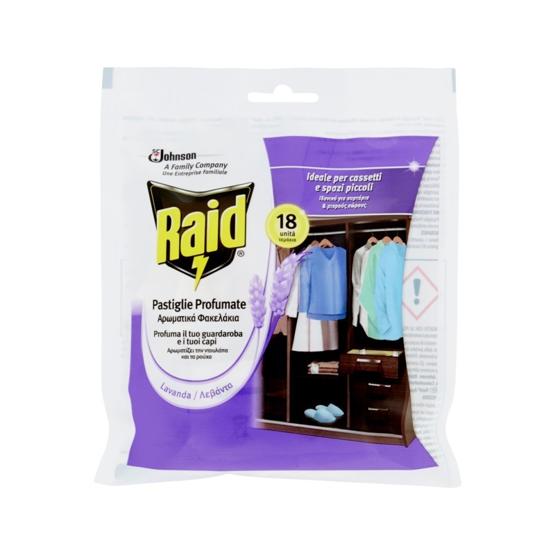 Raid Profuma Biancheria Lavanda 18pz