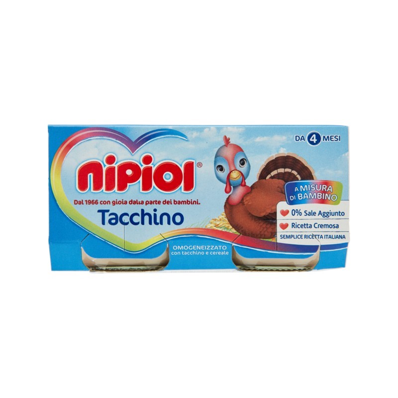 8001040093771 Nipiol Omogeneizzato Tacchino 2x80gr