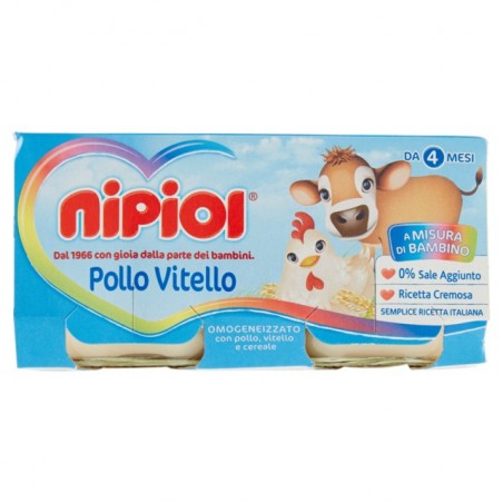 8001040093801 Nipiol Omogeneizzato Vitello E Pollo 2x80gr