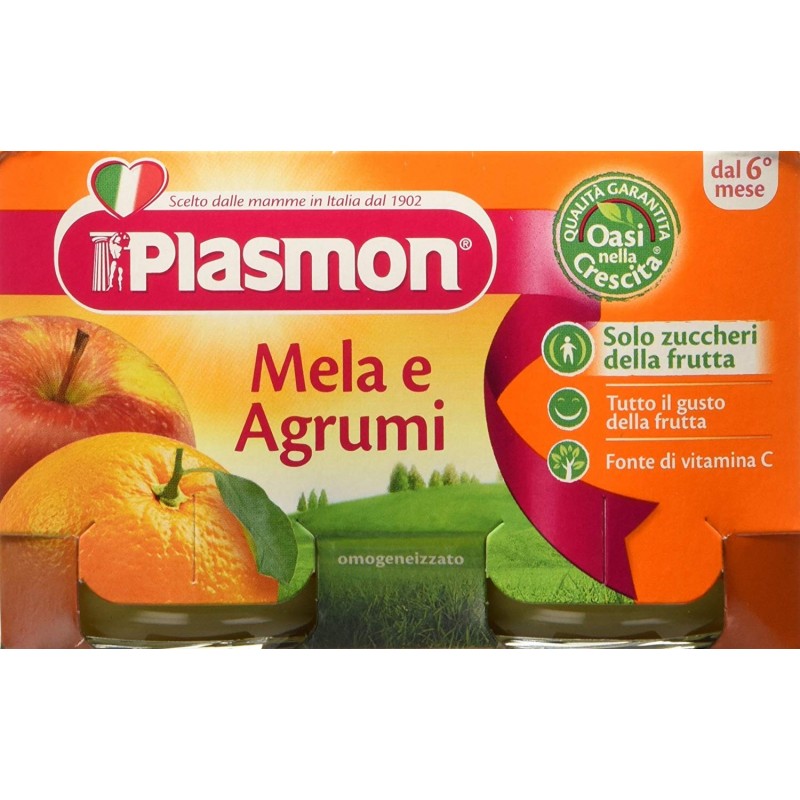 8001040415870 Plasmon Omogeneizzato Mela E Agrumi 2x104gr