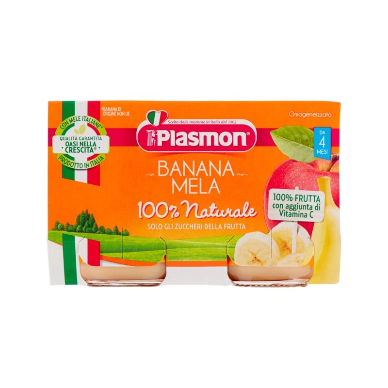 8001040418949 Plasmon Omogeneizzato Banana E Mela 2x104gr