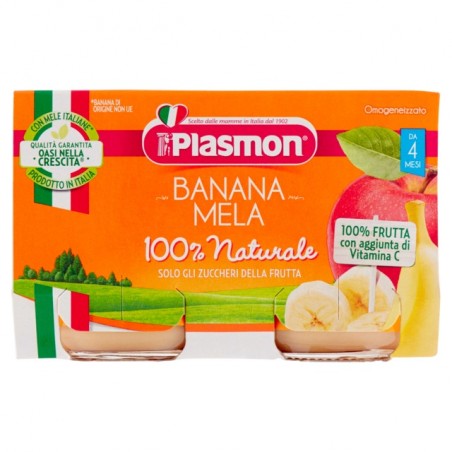 8001040418949 Plasmon Omogeneizzato Banana E Mela 2x104gr