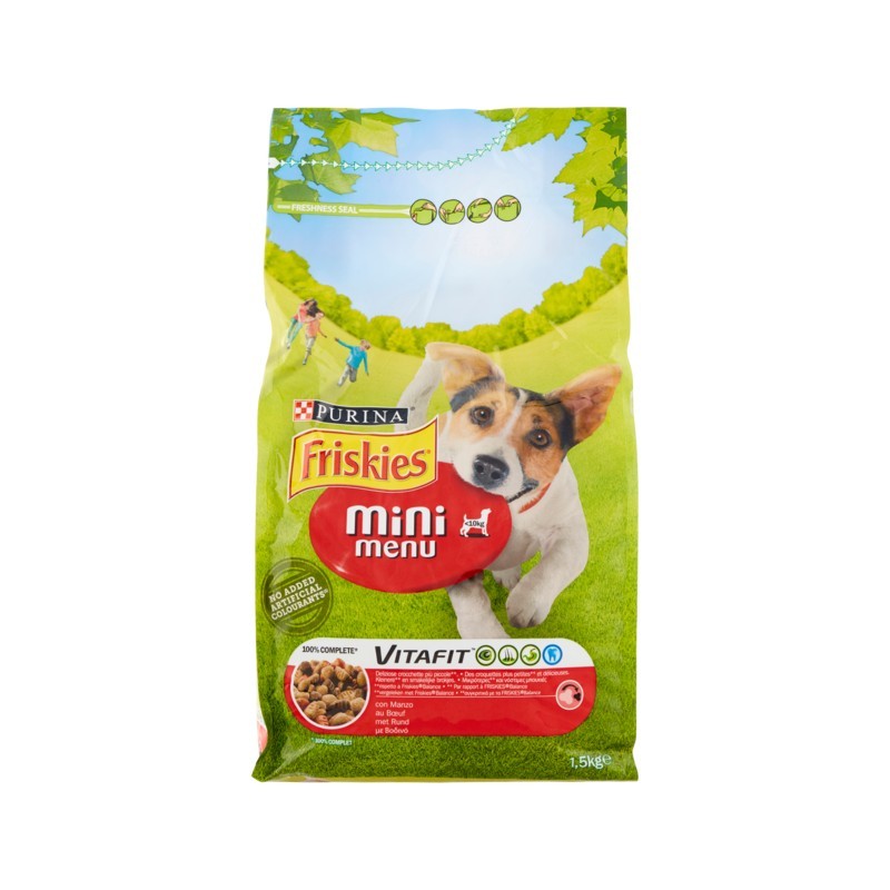 FRISKIES DOG CROCCHETTE MINI MENU' MANZO & CEREALI 1500GR