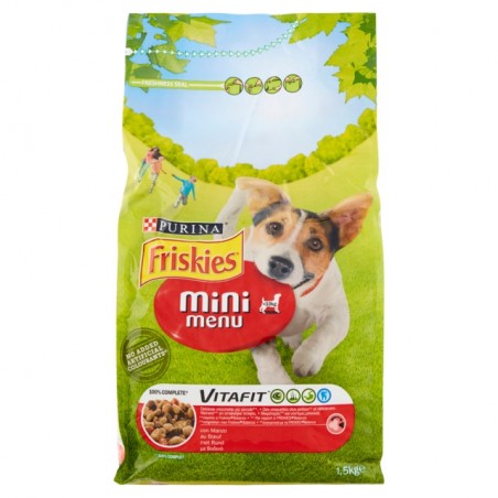 3222270146180 FRISKIES DOG CROCCHETTE MINI MENU' MANZO & CEREALI 1500GR