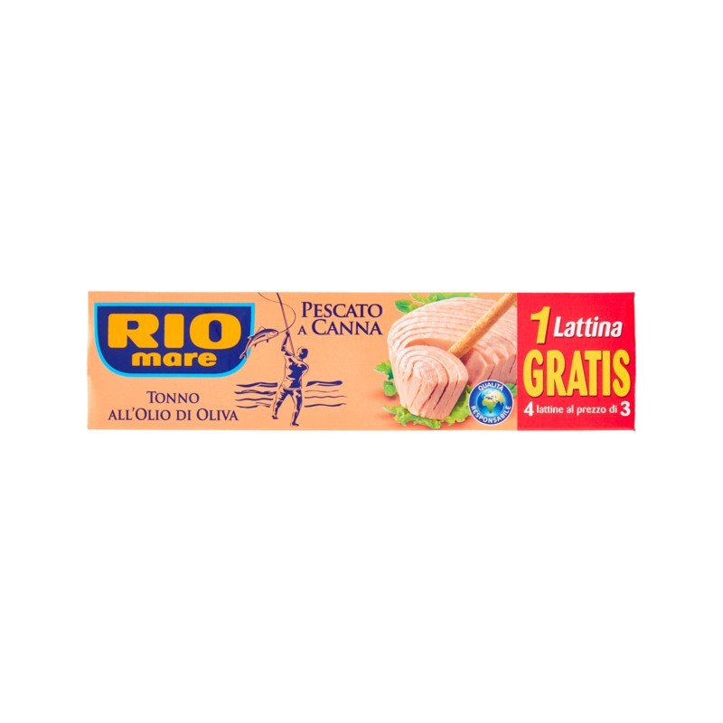 Rio Mare Tonno Pescato A Canna All'olio Di Oliva 3+1x80gr