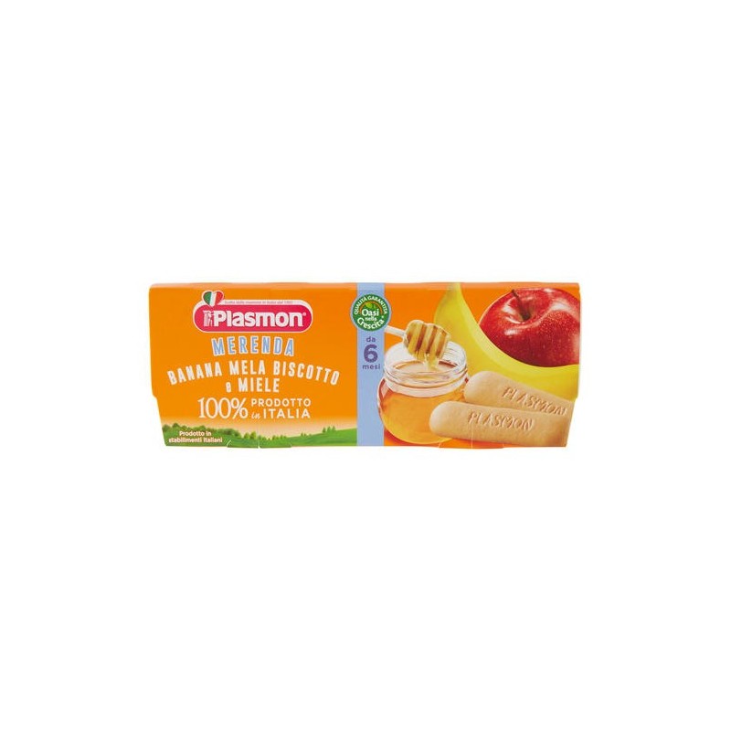 Plasmon Merenda Banana,Mela E Biscotto Old 2x120gr