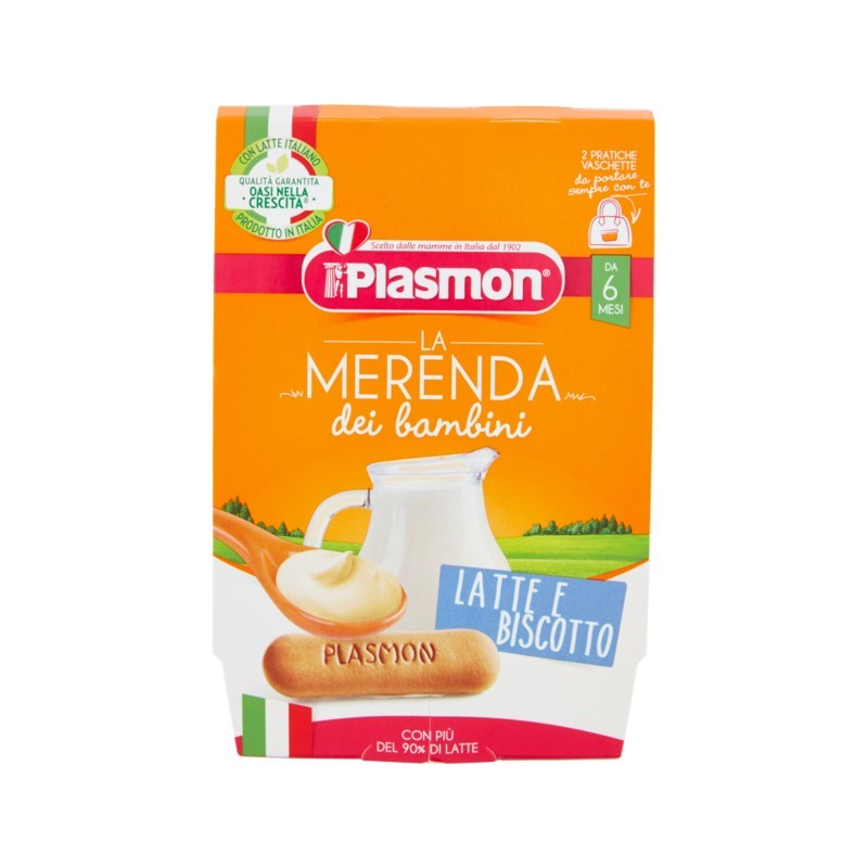 Plasmon Merenda Latte Biscotto New 2x120gr