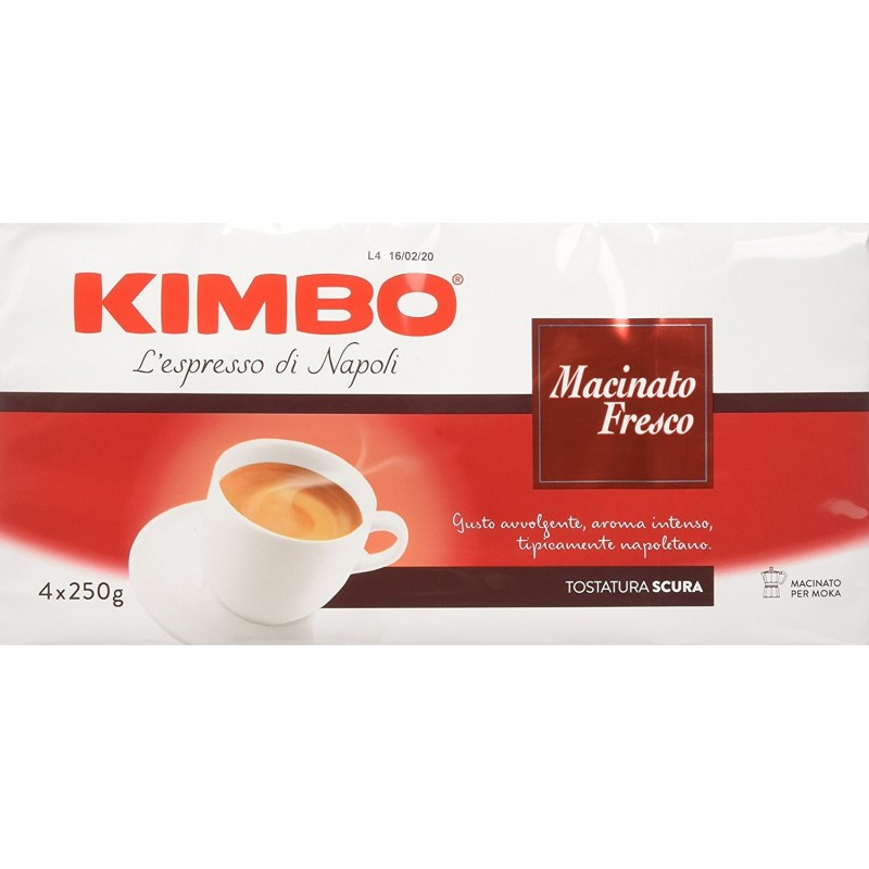 Kimbo Macinato Fresco Busta 4x250gr