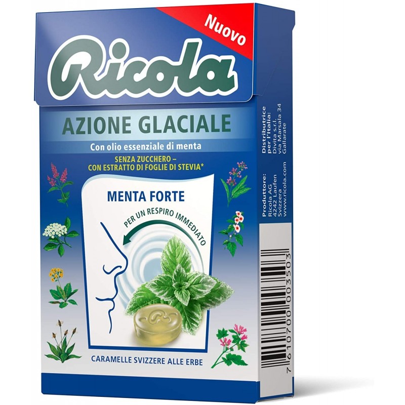 Ricola Caramelle Azione Glaciale Senza Zucchero 50gr