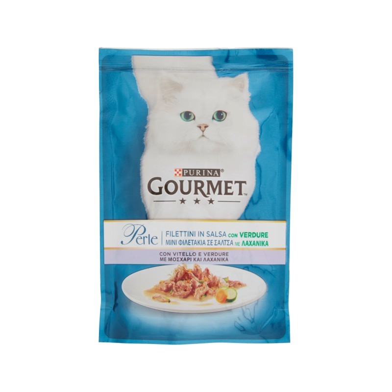 Gourmet Cat Perle Filettini Con Vitello E Verdure 85gr