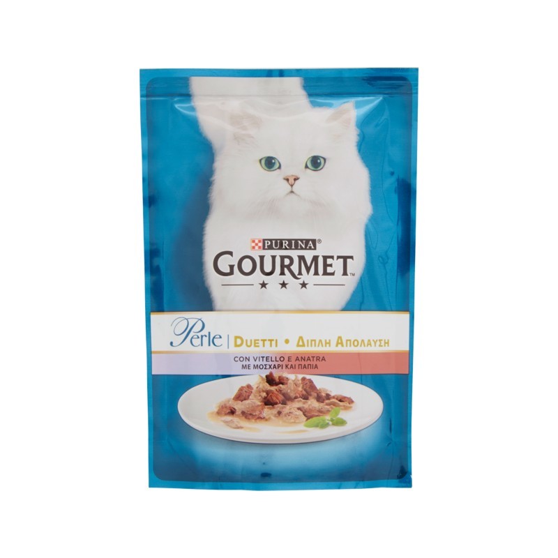 Gourmet Cat Perle Duetti Con Vitello E Anatra 85gr