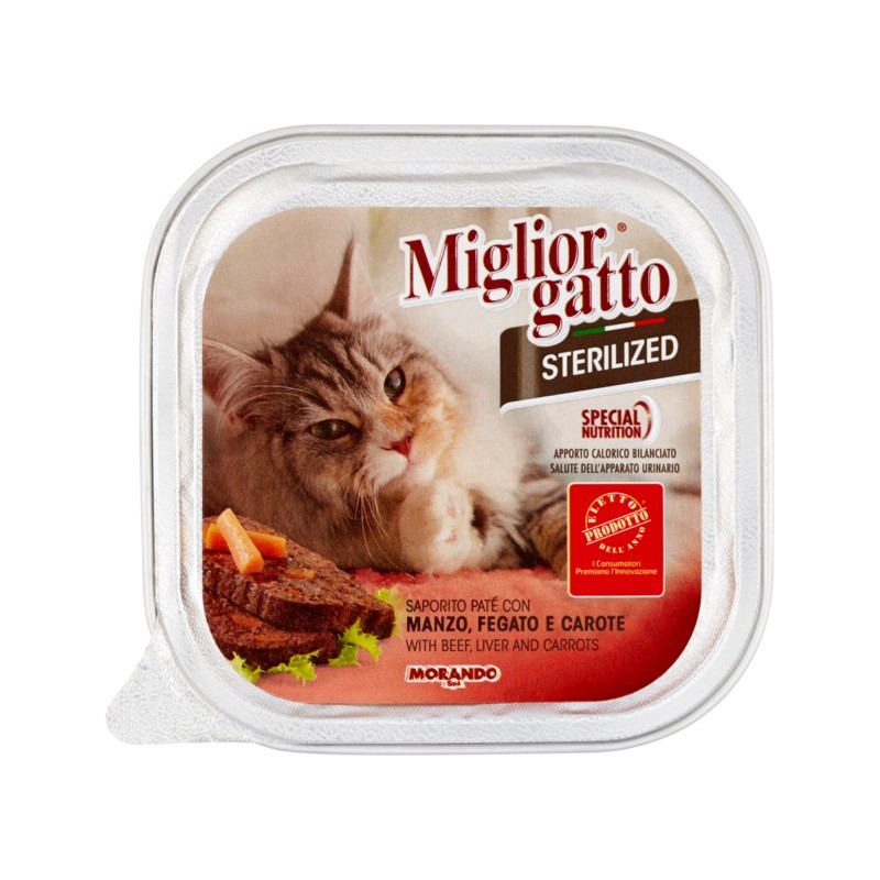 Miglior Gatto Sterilized Pate' Manzo, Fegato E Carote 100gr