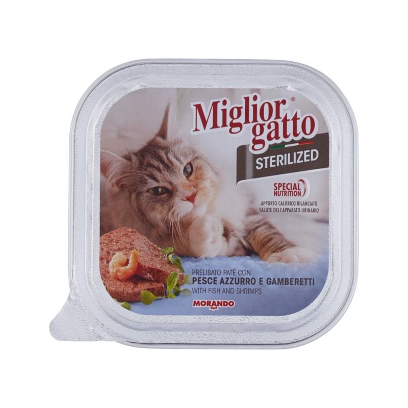 MIGLIOR GATTO STERILIZED PATE' PESCE &GAMBERETTI 100GR