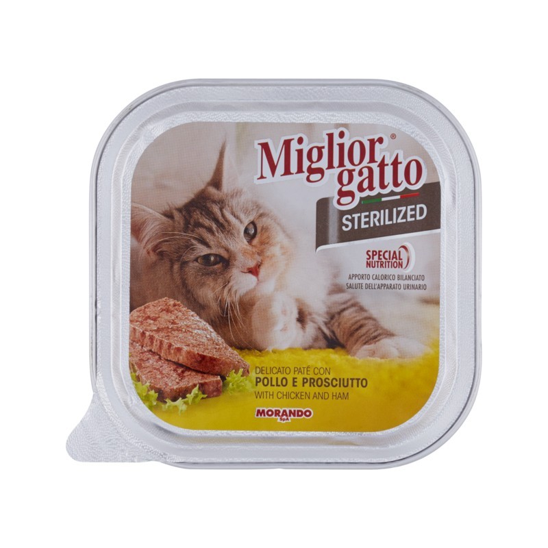 MIGLIOR GATTO STERILIZED PATE' POLLO & PROSCIUTTO 100GR