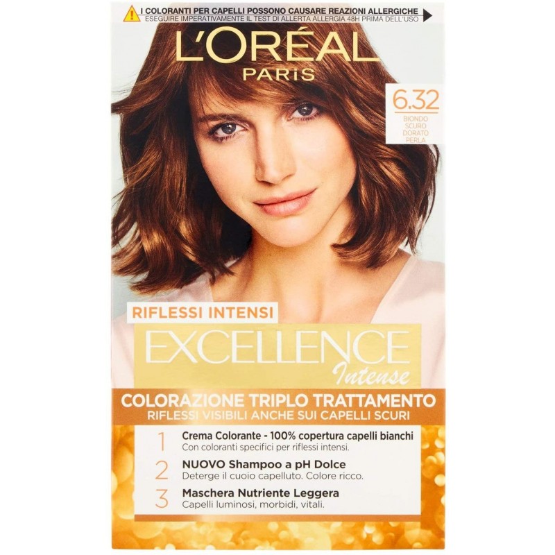 L'oreal Excellence Intense N.6,32 Biondo Scuro Dorato Perla 120ml