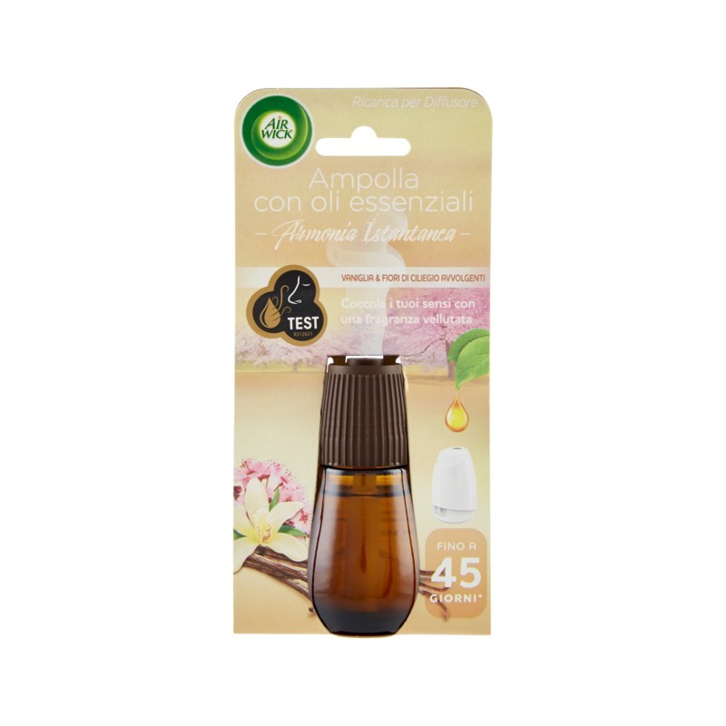 8002910054595 Air Wick Ampolla Con Oli Essenziali Vaniglia E Fiori Di Ciliegio Avvolgenti 45gg 20ml