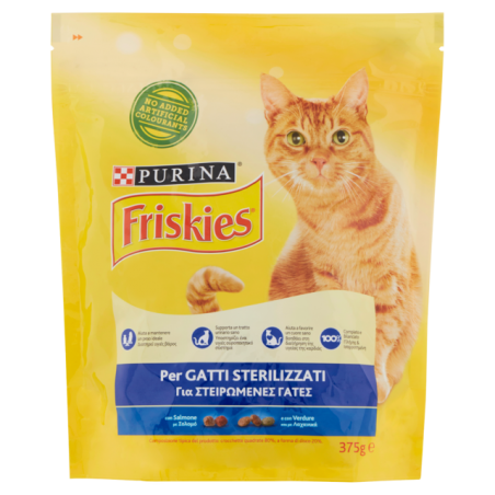 7613035424937 Friskies Cat Crocchette Sterilizzati Salmone E Verdure 375gr